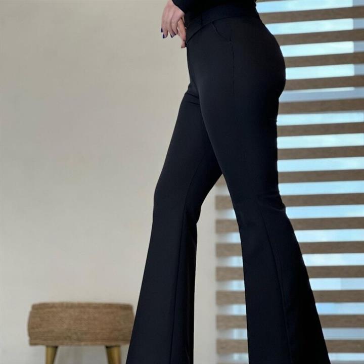 شلوار مازراتی دمپا گشاد کمربند دار با رنگبندی و